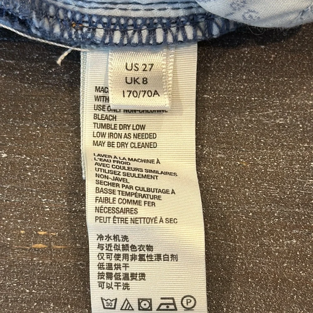 Free People We the Free Distressed High Waisted Denim Jean Shorts size 27 CRVY